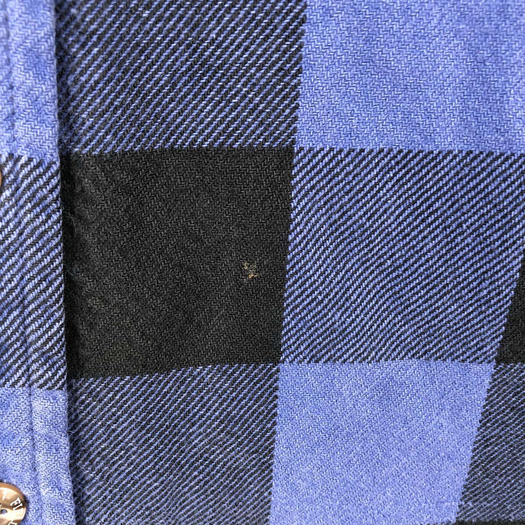 FIELD and STREAM Buffalo Check Long Sleeve Heavy Flannel Check Shirt, Men's Size M cotton blue type Vintage Second Hand