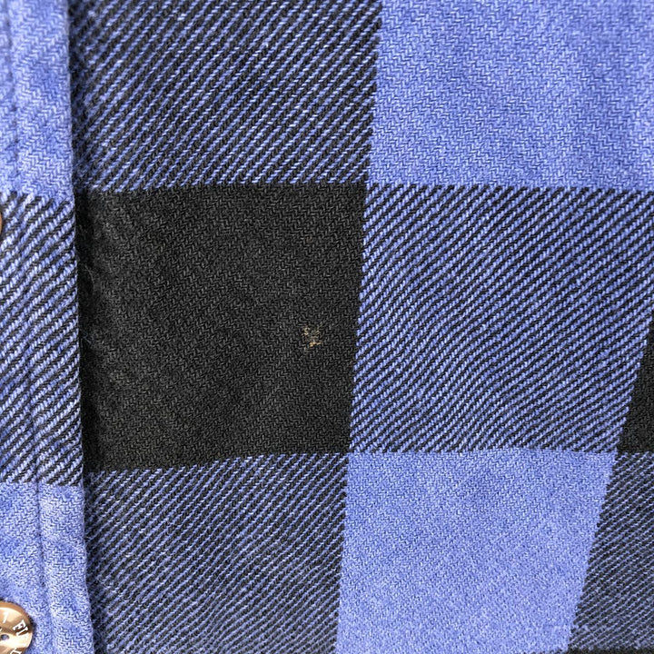 FIELD and STREAM Buffalo Check Long Sleeve Heavy Flannel Check Shirt, Men's Size M cotton blue type Vintage Second Hand