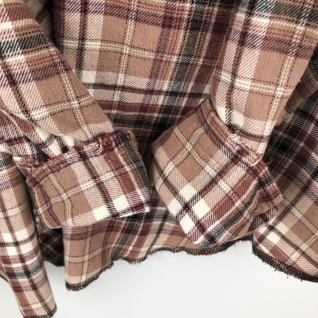 Wrangler Western flannel check shirt, men's size XL cotton brown type Vintage Second Hand