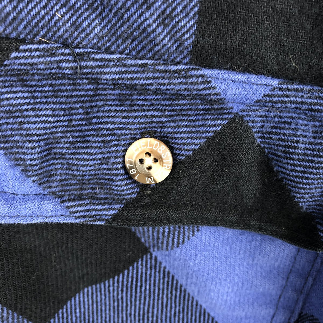 MOOSE CREEK Check Pattern Buffalo Check Long Sleeve Heavy Flannel Check Shirt (Men's Size L) cotton blue type Vintage Second Hand