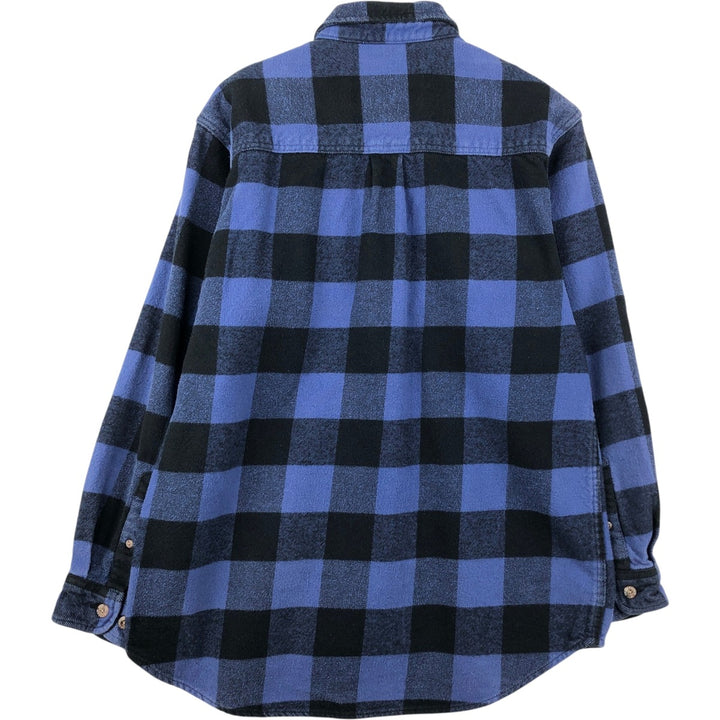 FIELD and STREAM Buffalo Check Long Sleeve Heavy Flannel Check Shirt, Men's Size M cotton blue type Vintage Second Hand
