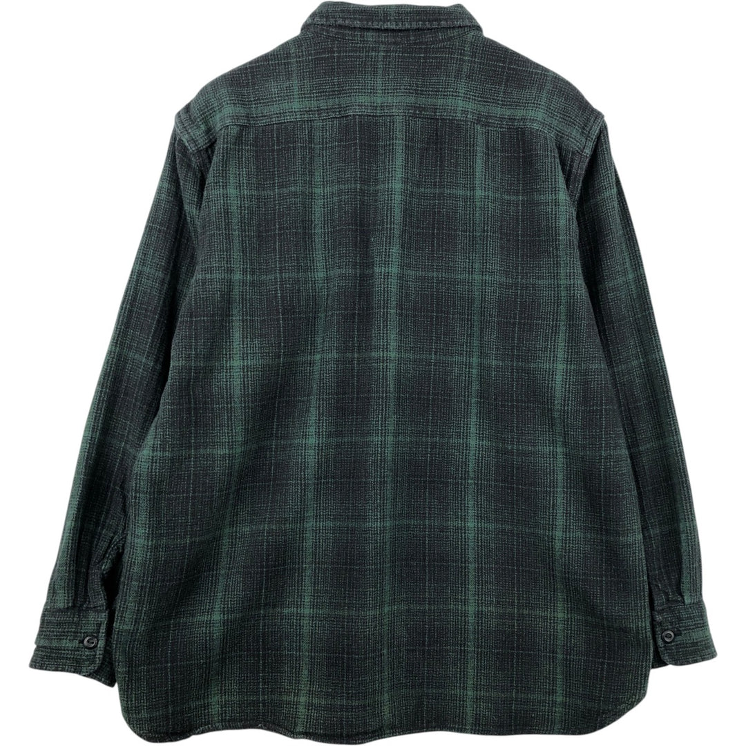Levi's RELAXED Ombre Check Long-Sleeve Flannel Check Shirt, Men's Size L (Equivalent), Regular Collar cotton Green type dark green Vintage Second Hand