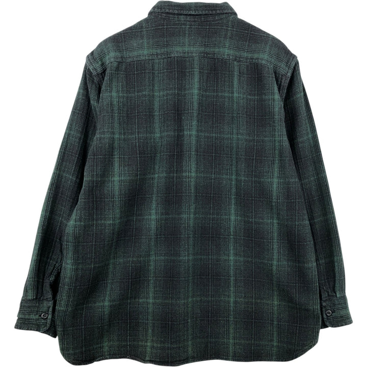 Levi's RELAXED Ombre Check Long-Sleeve Flannel Check Shirt, Men's Size L (Equivalent), Regular Collar cotton Green type dark green Vintage Second Hand