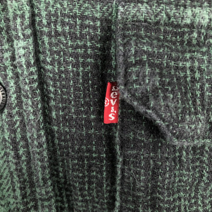 Levi's RELAXED Ombre Check Long-Sleeve Flannel Check Shirt, Men's Size L (Equivalent), Regular Collar cotton Green type dark green Vintage Second Hand
