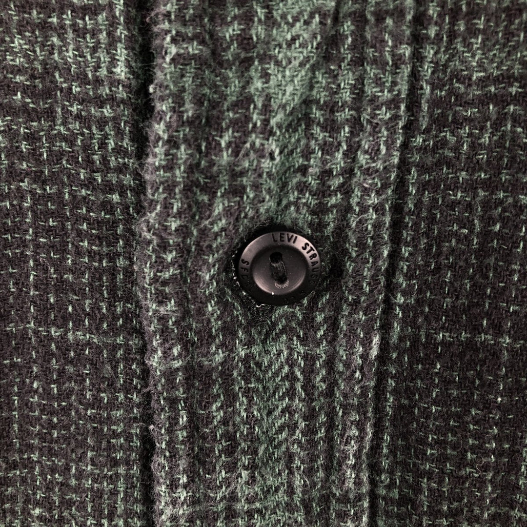 Levi's RELAXED Ombre Check Long-Sleeve Flannel Check Shirt, Men's Size L (Equivalent), Regular Collar cotton Green type dark green Vintage Second Hand