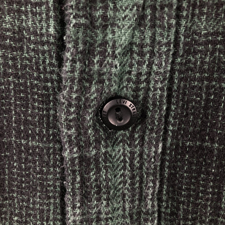 Levi's RELAXED Ombre Check Long-Sleeve Flannel Check Shirt, Men's Size L (Equivalent), Regular Collar cotton Green type dark green Vintage Second Hand