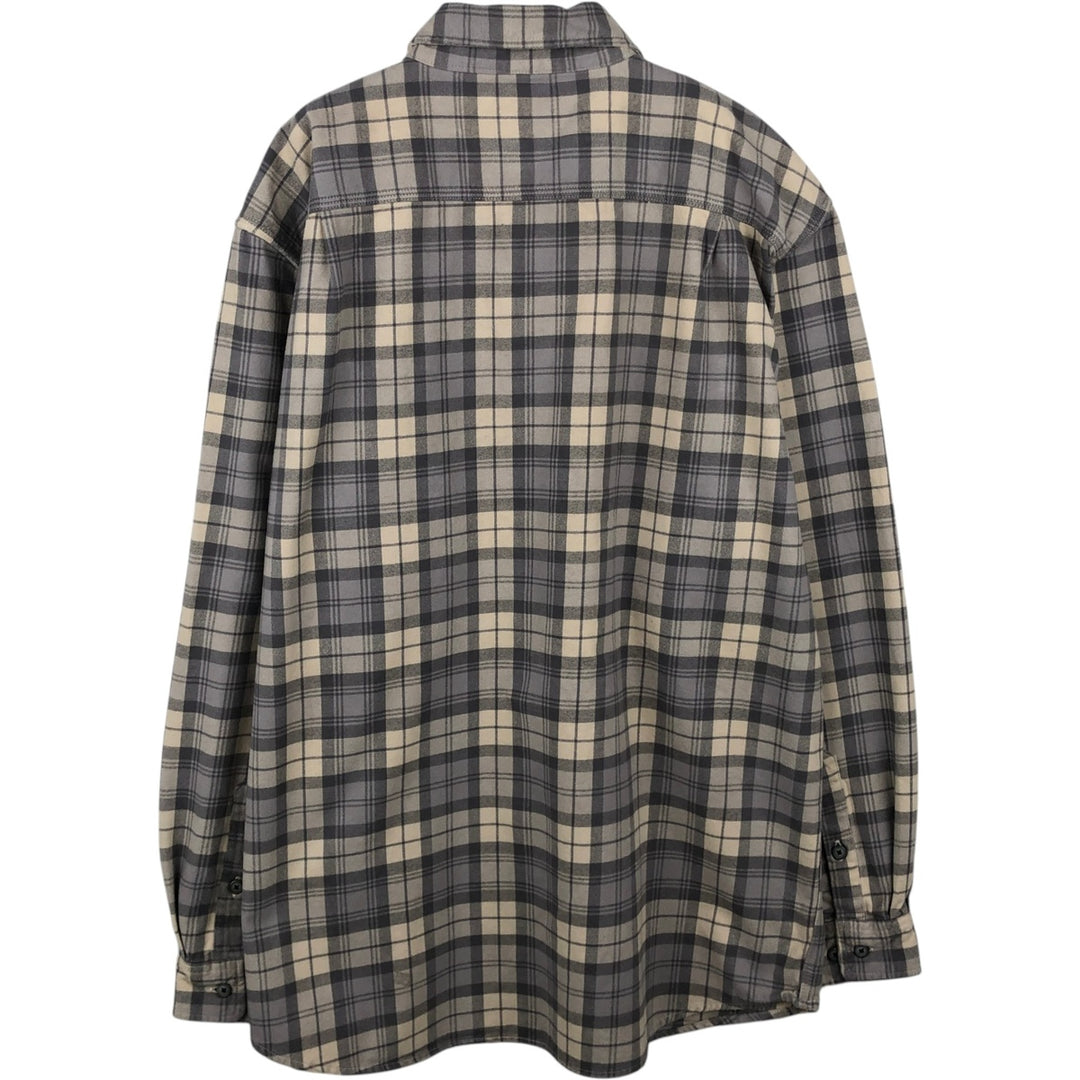 Carhartt Loose Fit Long Sleeve Flannel Check Shirt, Men's Size L (approx.) cotton Beige type Vintage Second Hand