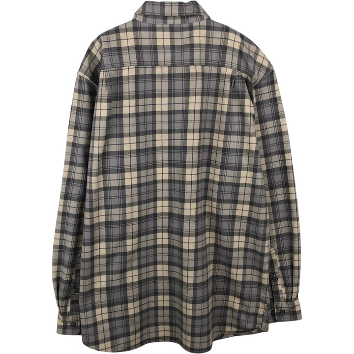 Carhartt Loose Fit Long Sleeve Flannel Check Shirt, Men's Size L (approx.) cotton Beige type Vintage Second Hand