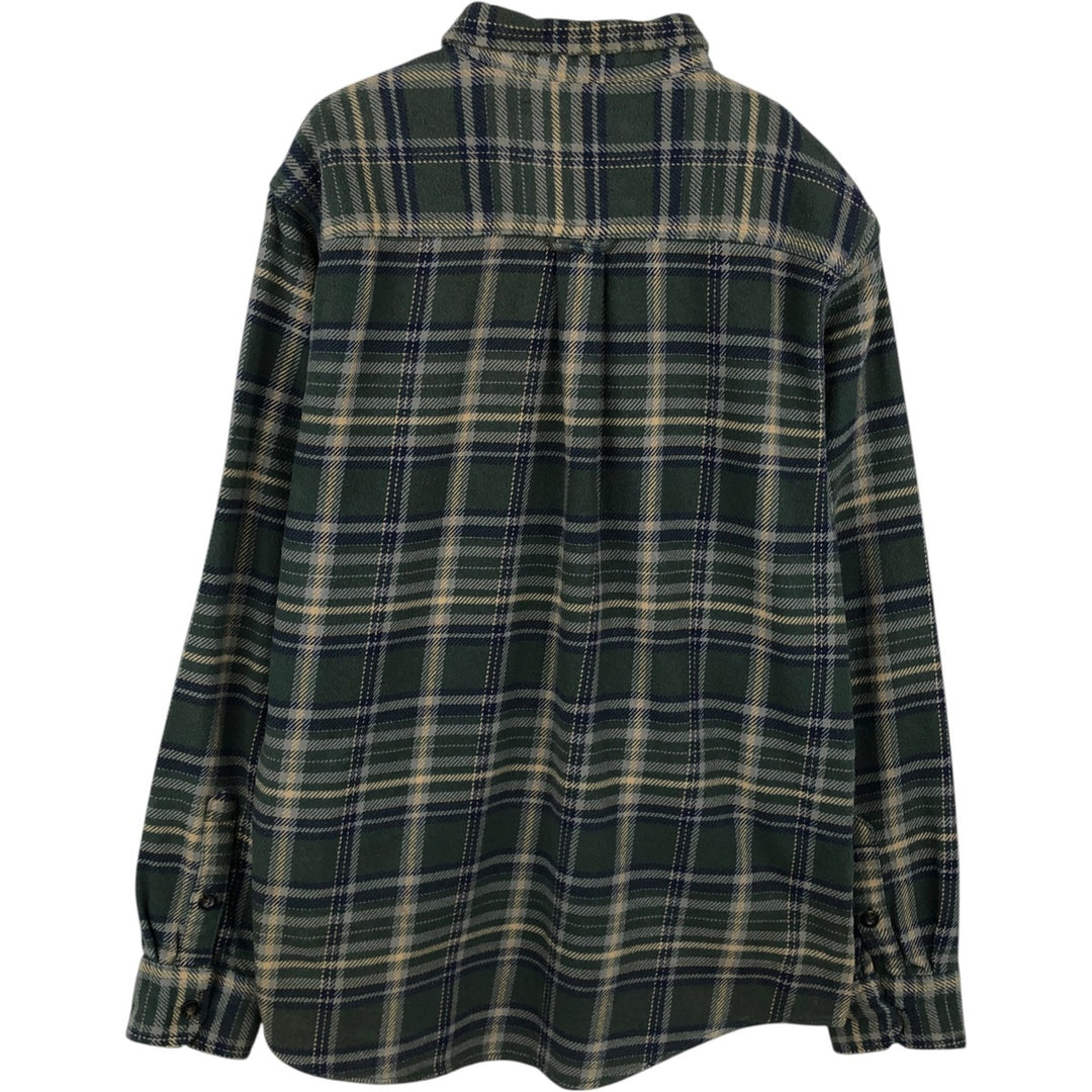 WOOLRICH Long Sleeve Flannel Check Shirt, Men's Size L cotton green type Vintage Second Hand