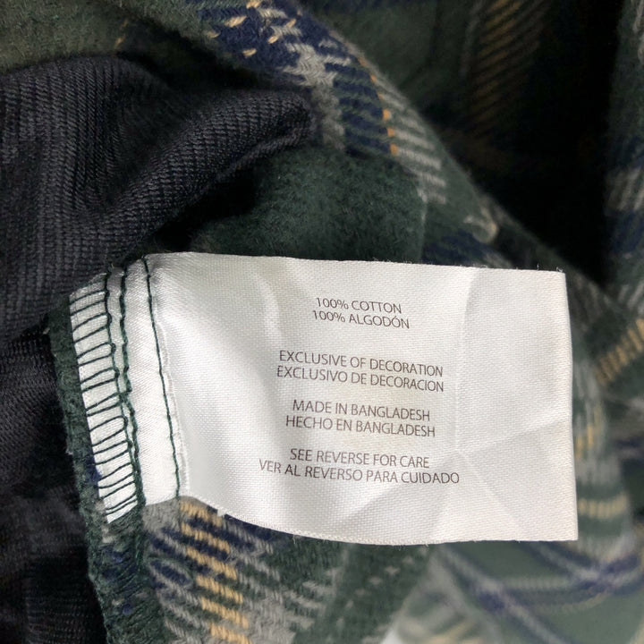 WOOLRICH Long Sleeve Flannel Check Shirt, Men's Size L cotton green type Vintage Second Hand