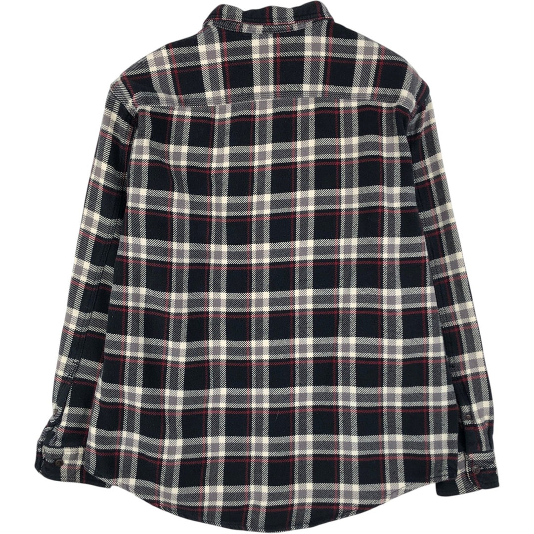GH BASS & CO. Check Pattern Long-Sleeve Flannel Check Shirt, Men's Size L (approx.) cotton black type Vintage Second Hand