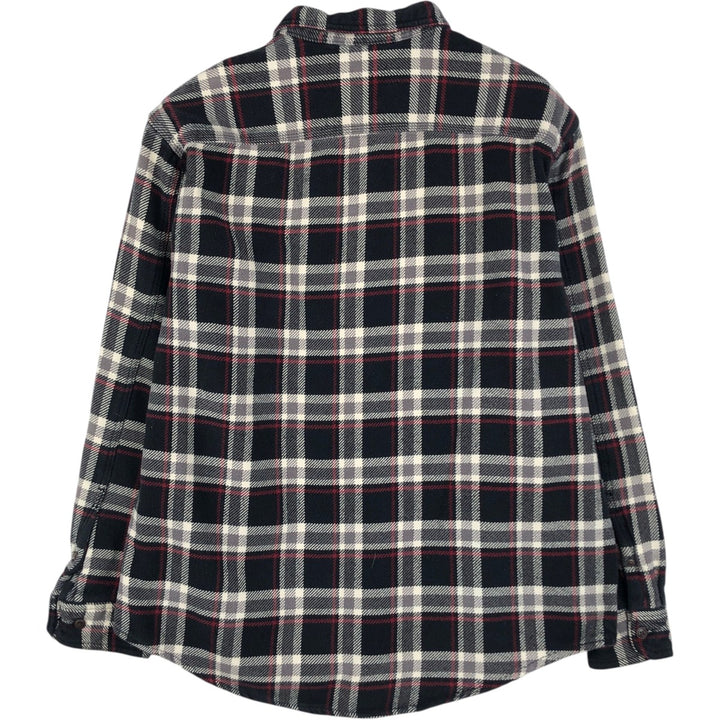 GH BASS & CO. Check Pattern Long-Sleeve Flannel Check Shirt, Men's Size L (approx.) cotton black type Vintage Second Hand
