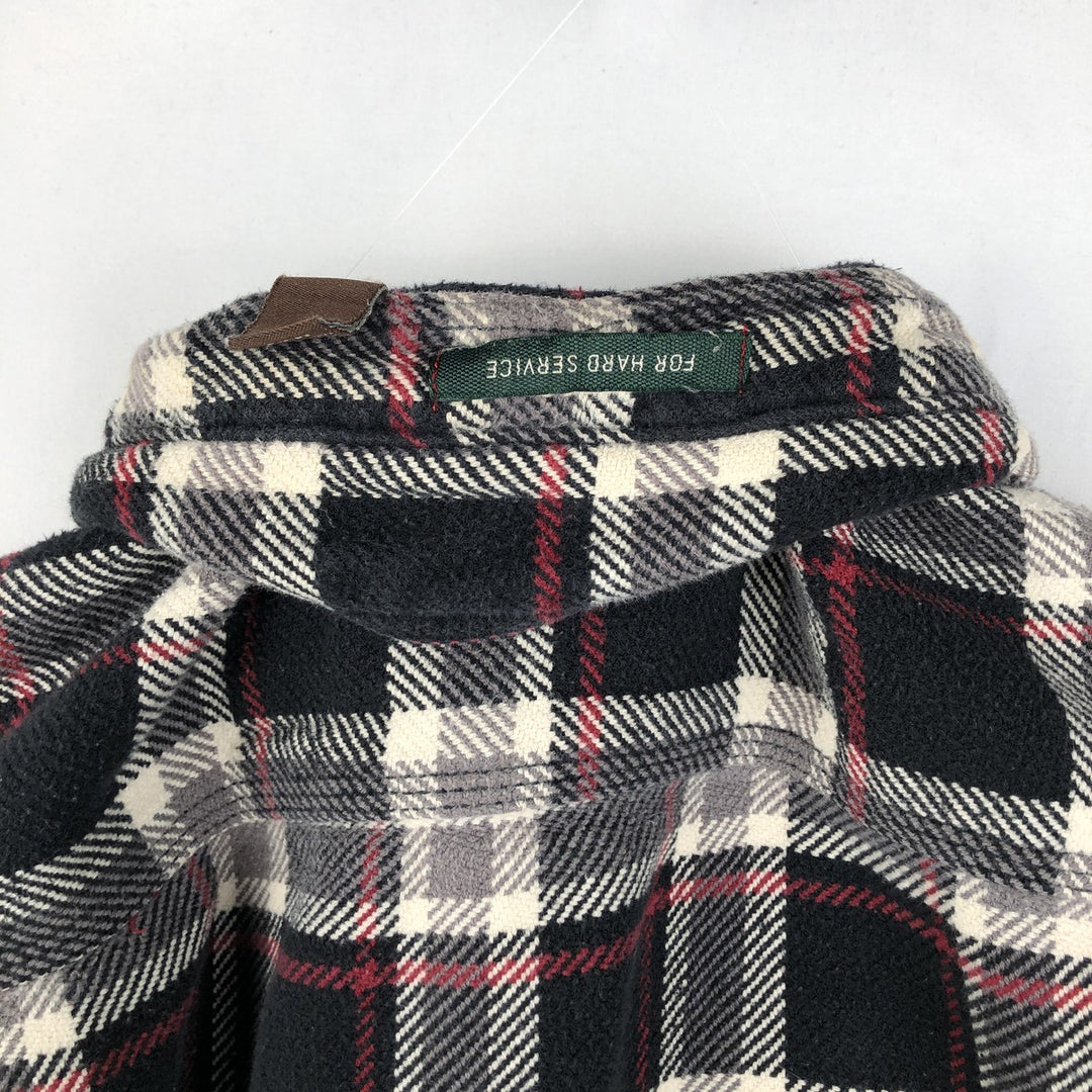 GH BASS & CO. Check Pattern Long-Sleeve Flannel Check Shirt, Men's Size L (approx.) cotton black type Vintage Second Hand