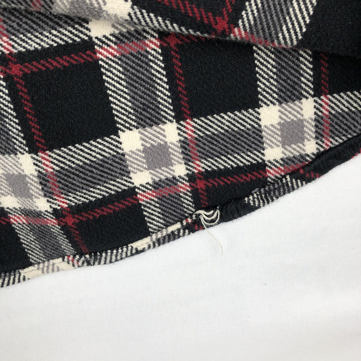 GH BASS & CO. Check Pattern Long-Sleeve Flannel Check Shirt, Men's Size L (approx.) cotton black type Vintage Second Hand
