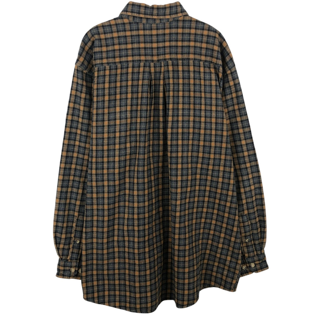 Carhartt Long-Sleeve Button-Down Light Flannel Check Shirt, Men's Size XL (Equivalent), Vintage cotton Beige type Vintage Second Hand