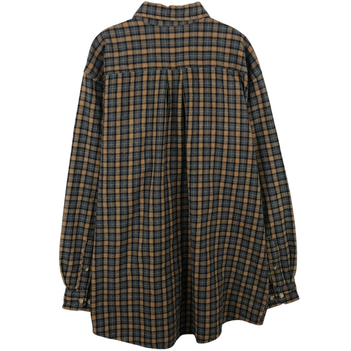 Carhartt Long-Sleeve Button-Down Light Flannel Check Shirt, Men's Size XL (Equivalent), Vintage cotton Beige type Vintage Second Hand