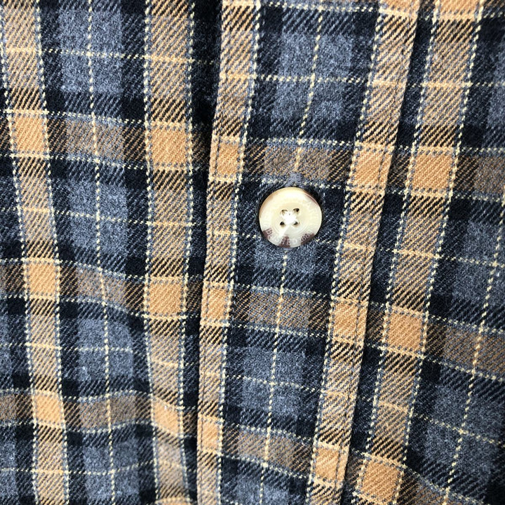 Carhartt Long-Sleeve Button-Down Light Flannel Check Shirt, Men's Size XL (Equivalent), Vintage cotton Beige type Vintage Second Hand