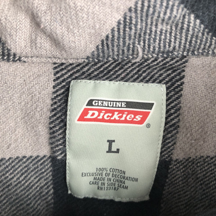 Dickies Buffalo Check Long-Sleeve Heavy Flannel Check Shirt, Men's Size L (Equivalent), Vintage cotton black type Vintage Second Hand