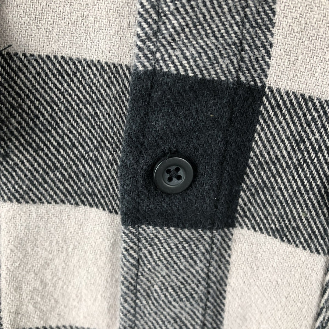 Dickies Buffalo Check Long-Sleeve Heavy Flannel Check Shirt, Men's Size L (Equivalent), Vintage cotton black type Vintage Second Hand