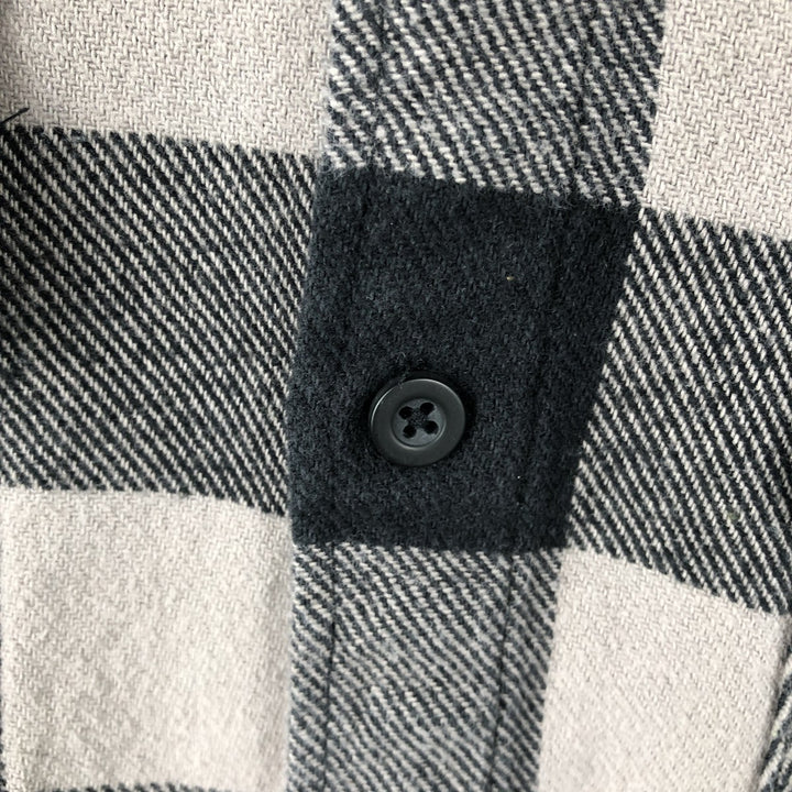 Dickies Buffalo Check Long-Sleeve Heavy Flannel Check Shirt, Men's Size L (Equivalent), Vintage cotton black type Vintage Second Hand
