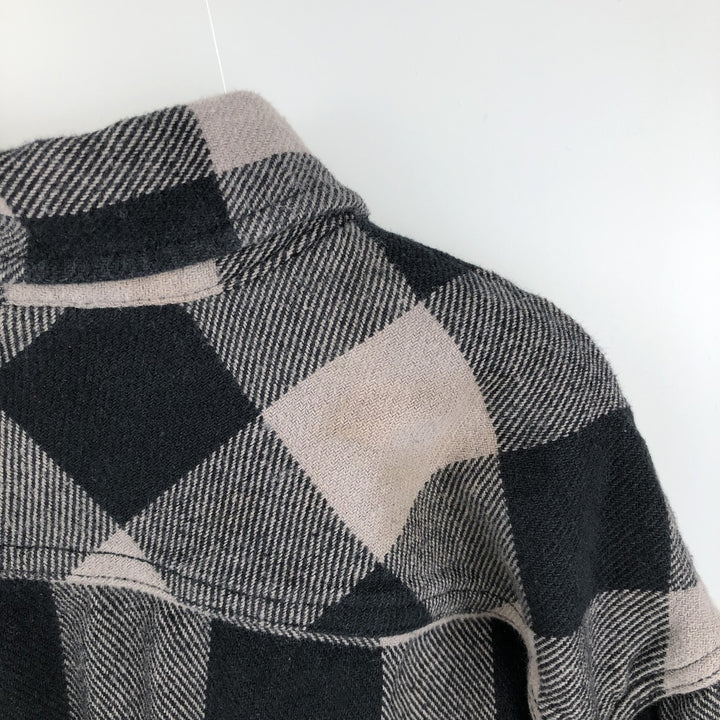Dickies Buffalo Check Long-Sleeve Heavy Flannel Check Shirt, Men's Size L (Equivalent), Vintage cotton black type Vintage Second Hand