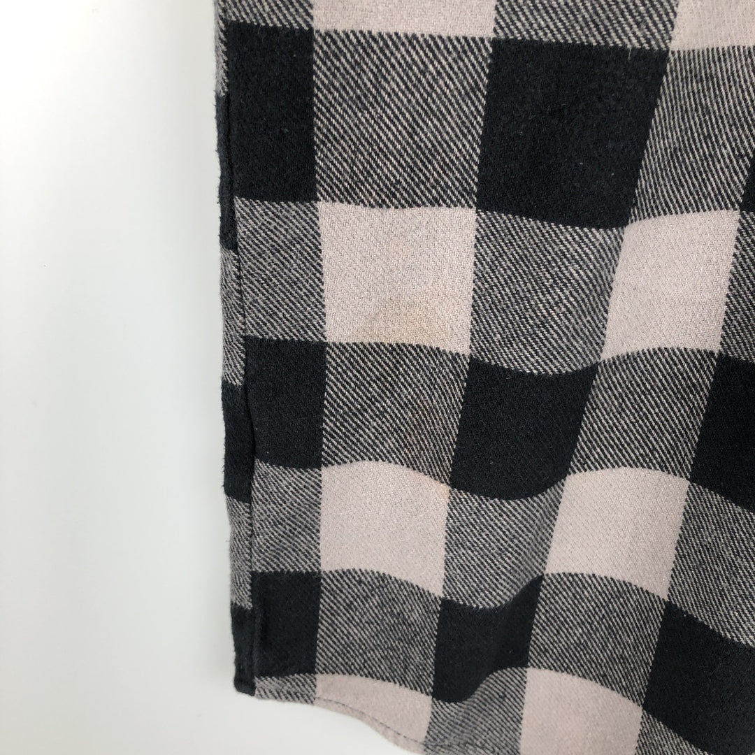 Dickies Buffalo Check Long-Sleeve Heavy Flannel Check Shirt, Men's Size L (Equivalent), Vintage cotton black type Vintage Second Hand