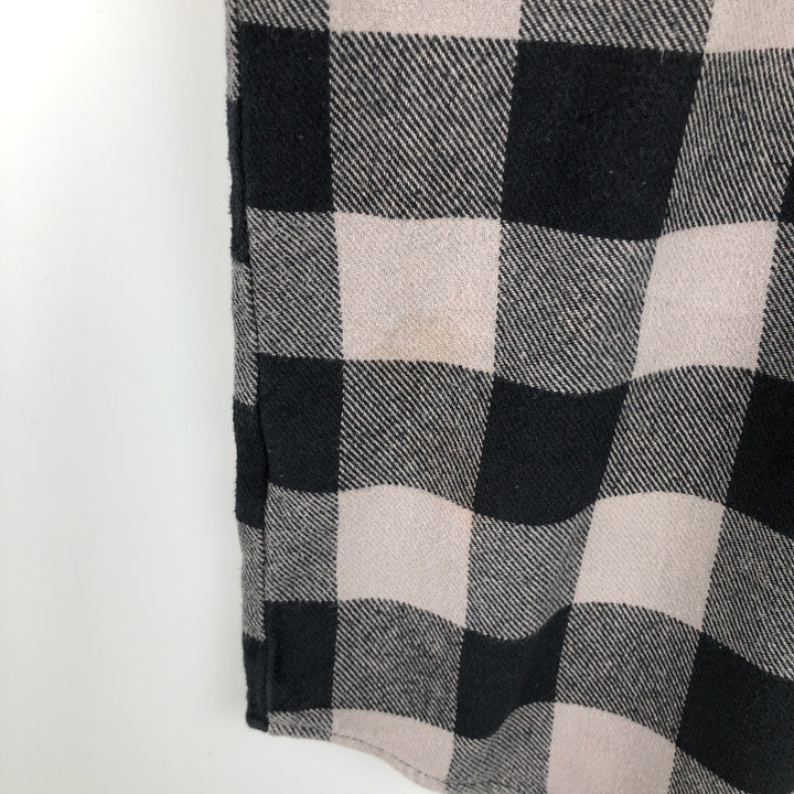 Dickies Buffalo Check Long-Sleeve Heavy Flannel Check Shirt, Men's Size L (Equivalent), Vintage cotton black type Vintage Second Hand