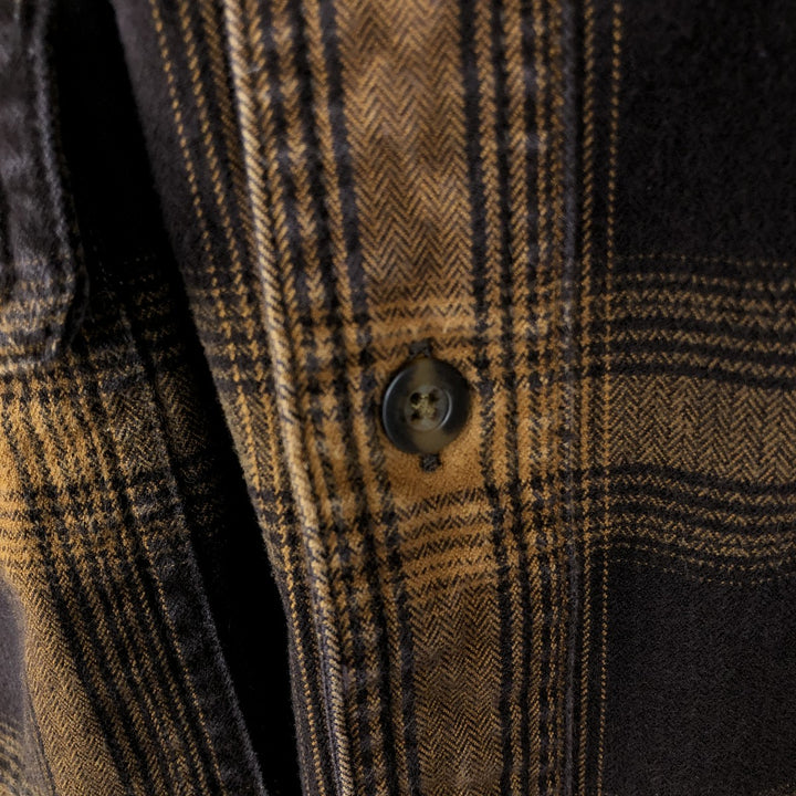 Carhartt ORIGINAL FIT long sleeve flannel check shirt, men's XL size cotton brown type Vintage Second Hand