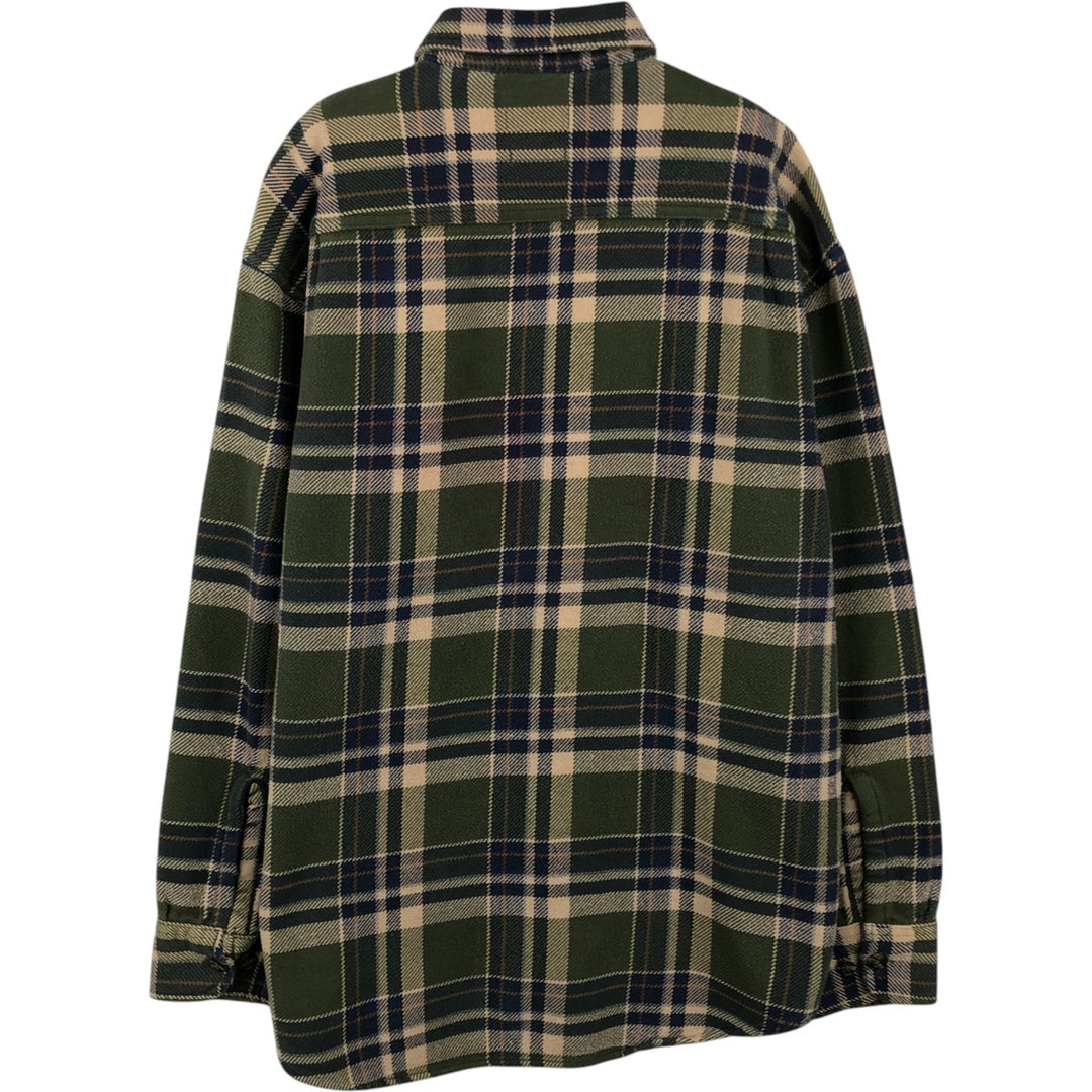 90s-00'S Vintage St. John's Bay Long Sleeve Flannel Check Shirt, Men's Size L cotton green type Vintage Second Hand