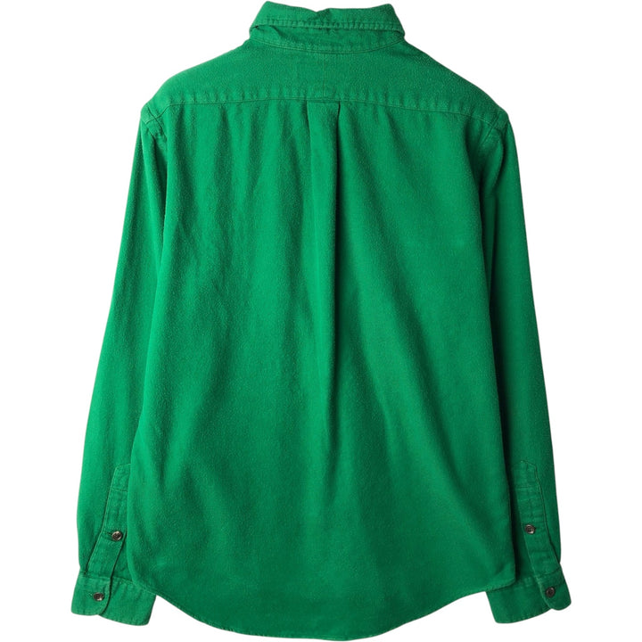 Ralph Lauren POLO by Ralph Lauren Long-Sleeve Chamois Cloth Shirt, Men's Size S (approx.) cotton green type Vintage Second Hand