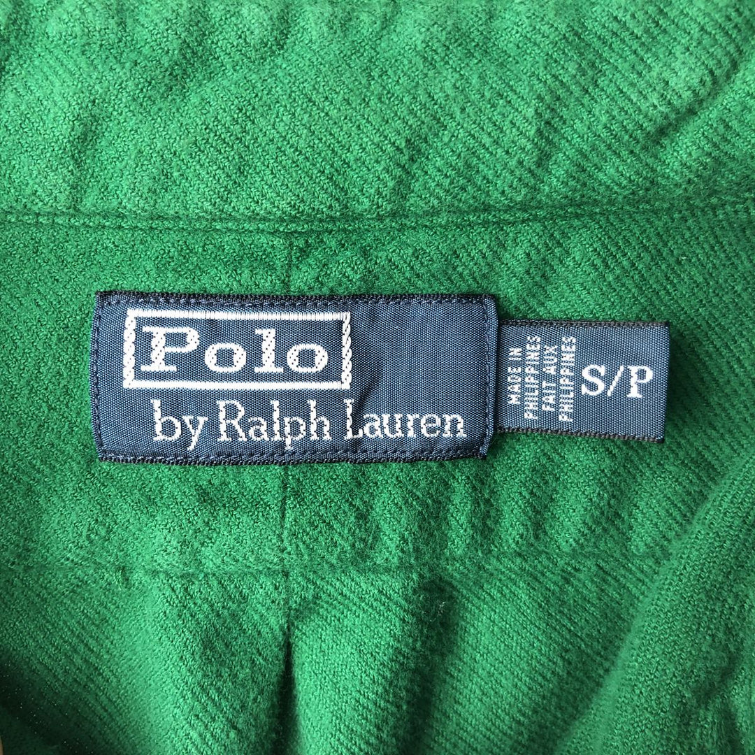 Ralph Lauren POLO by Ralph Lauren Long-Sleeve Chamois Cloth Shirt, Men's Size S (approx.) cotton green type Vintage Second Hand