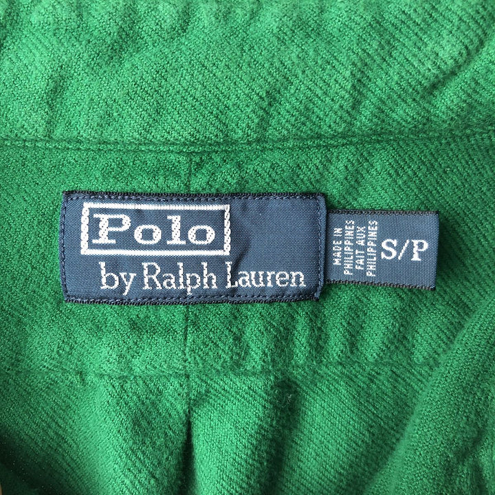 Ralph Lauren POLO by Ralph Lauren Long-Sleeve Chamois Cloth Shirt, Men's Size S (approx.) cotton green type Vintage Second Hand