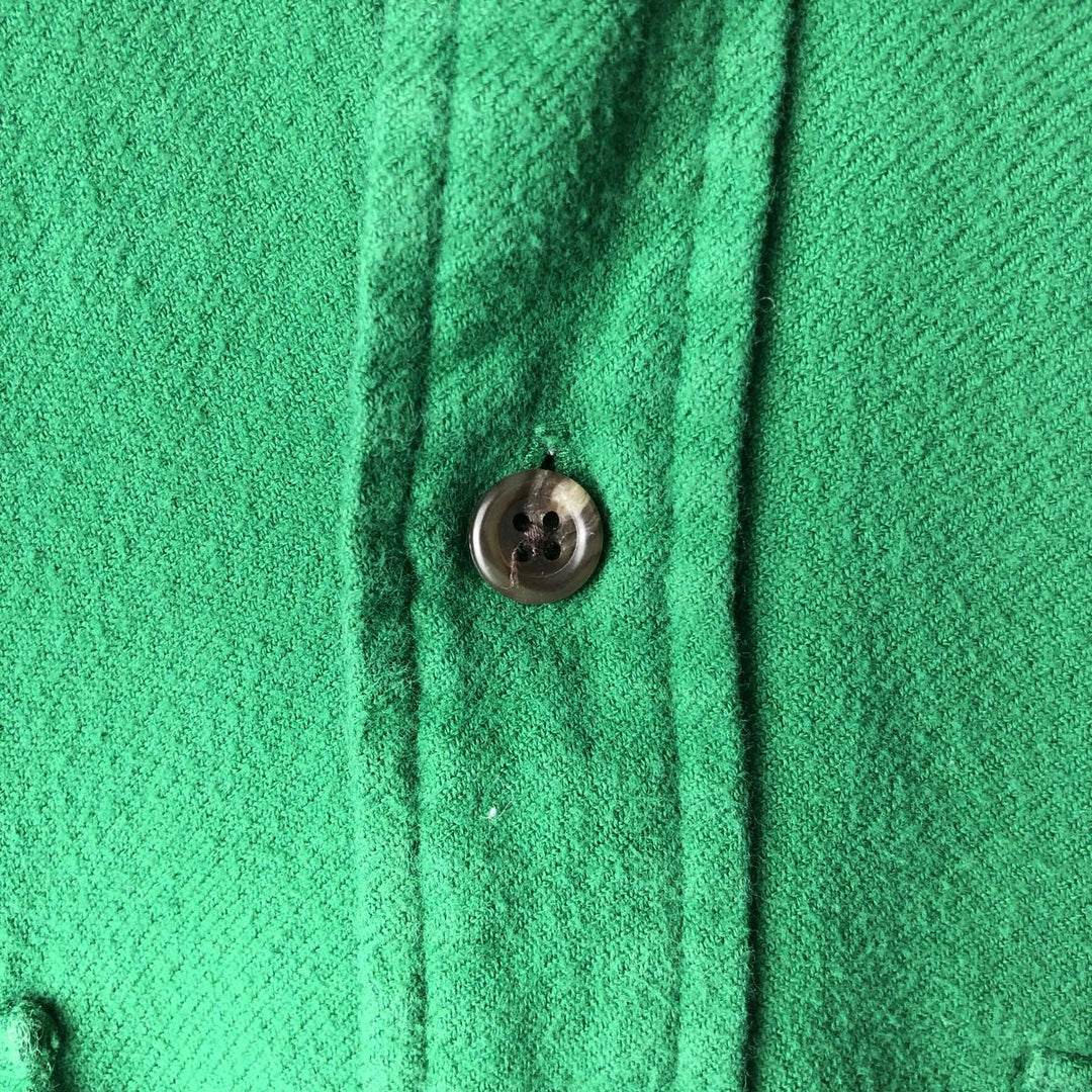 Ralph Lauren POLO by Ralph Lauren Long-Sleeve Chamois Cloth Shirt, Men's Size S (approx.) cotton green type Vintage Second Hand
