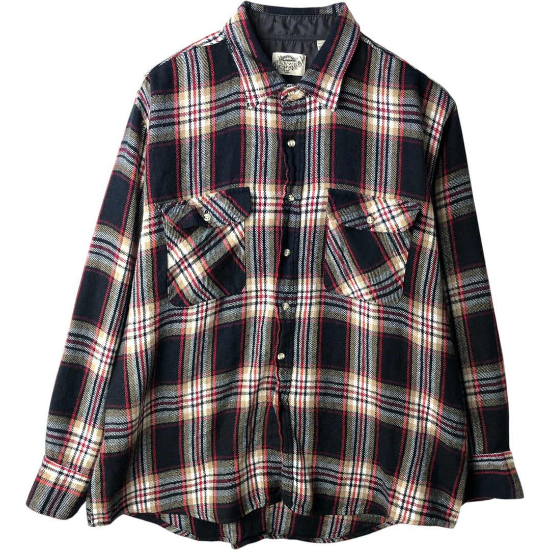 Fieldmaster FIELDMASTER Long Sleeve Flannel Check Shirt, Men's XL acrylic black type Vintage Second Hand