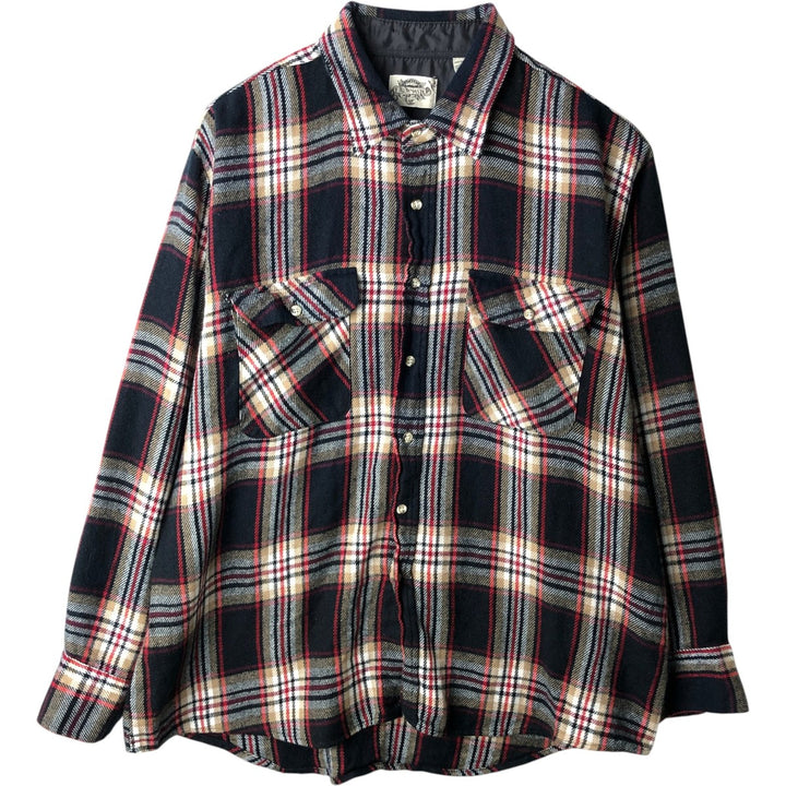 Fieldmaster FIELDMASTER Long Sleeve Flannel Check Shirt, Men's XL acrylic black type Vintage Second Hand