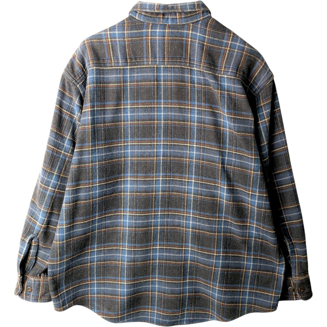 90s~00'S St. John's Bay Long Sleeve Heavy Flannel Check Shirt Men's XL Vintage cotton blue type Vintage Second Hand