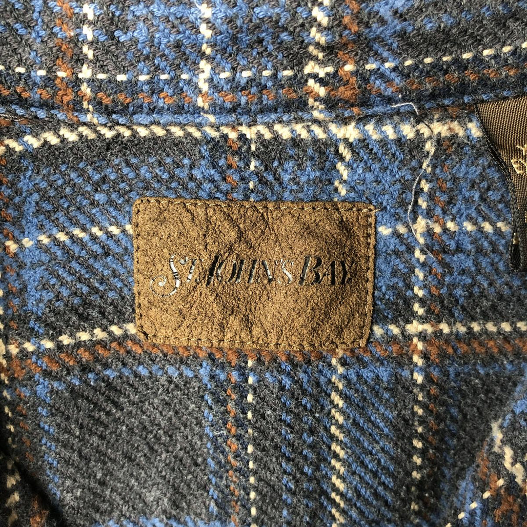 90s~00'S St. John's Bay Long Sleeve Heavy Flannel Check Shirt Men's XL Vintage cotton blue type Vintage Second Hand