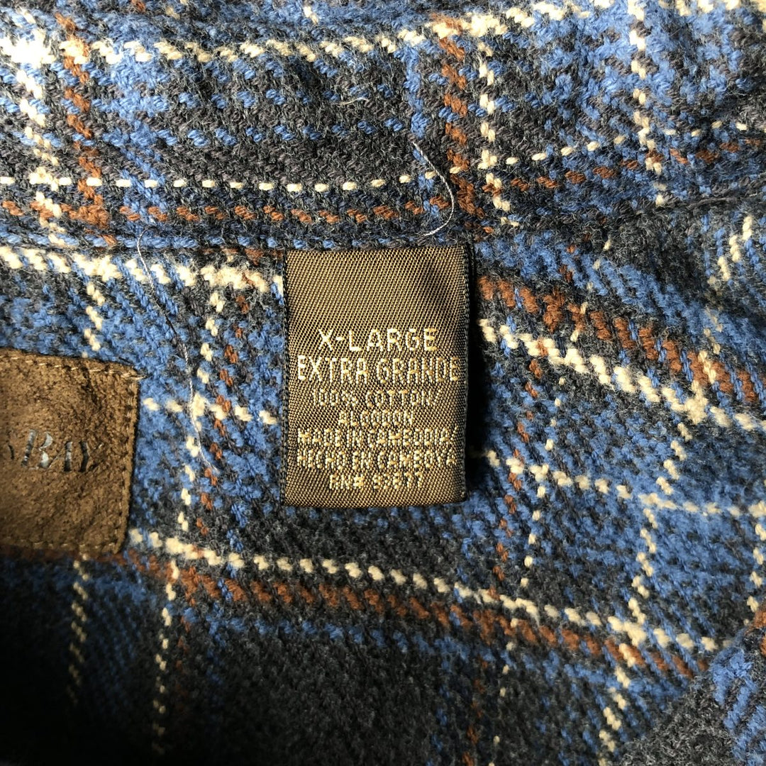 90s~00'S St. John's Bay Long Sleeve Heavy Flannel Check Shirt Men's XL Vintage cotton blue type Vintage Second Hand