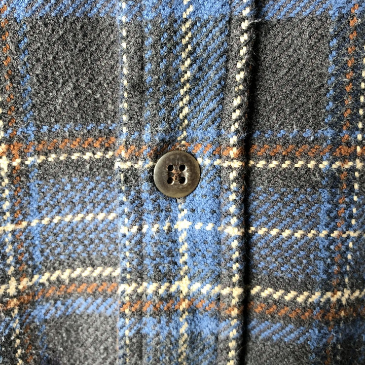 90s~00'S St. John's Bay Long Sleeve Heavy Flannel Check Shirt Men's XL Vintage cotton blue type Vintage Second Hand