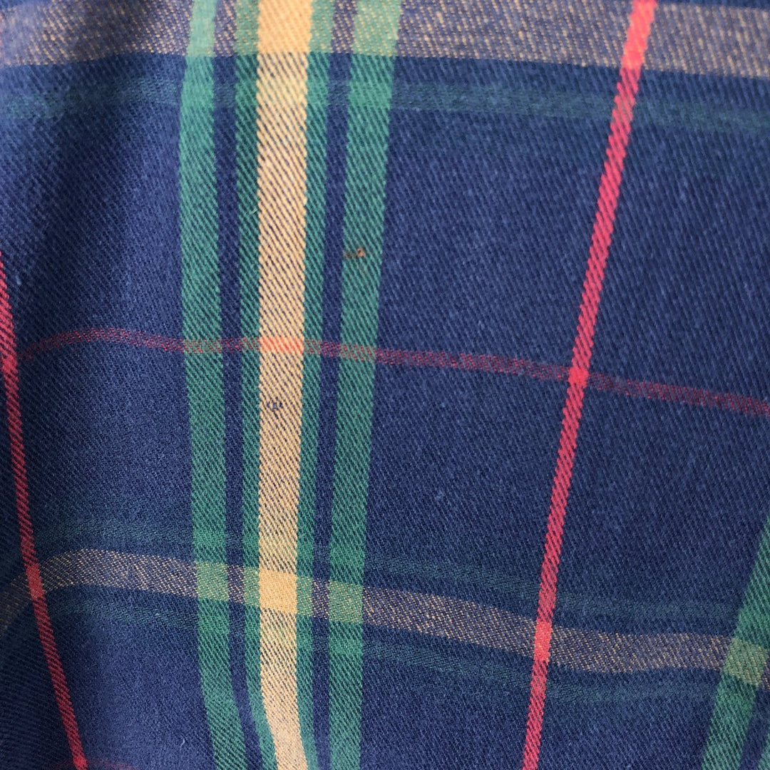 1980'S Ralph Lauren CHAPS Long-Sleeve Button-Down Light Flannel Check Shirt, Men's Size M (approx.), Vintage cotton blue type Vintage Second Hand