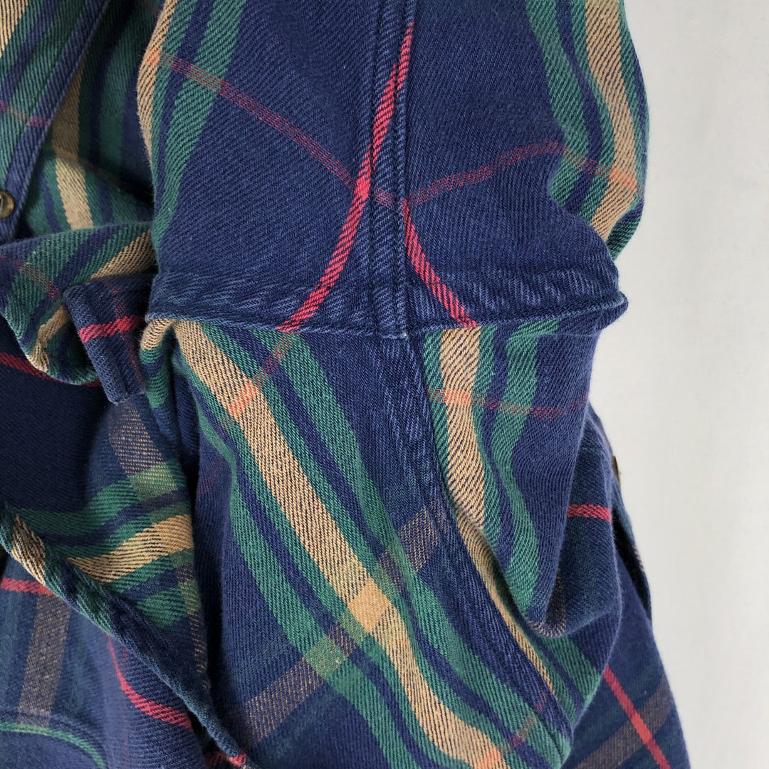 1980'S Ralph Lauren CHAPS Long-Sleeve Button-Down Light Flannel Check Shirt, Men's Size M (approx.), Vintage cotton blue type Vintage Second Hand
