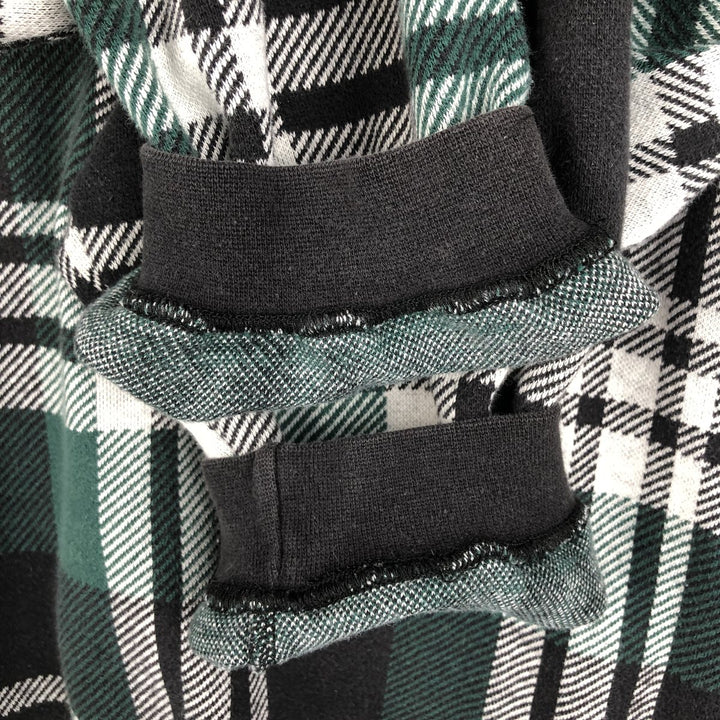 90'S Gap (Old Gap) Tartan Check Half-Button Long-Sleeve Flannel Check Shirt, Men's Size L (approx.) cotton green type Vintage Second Hand