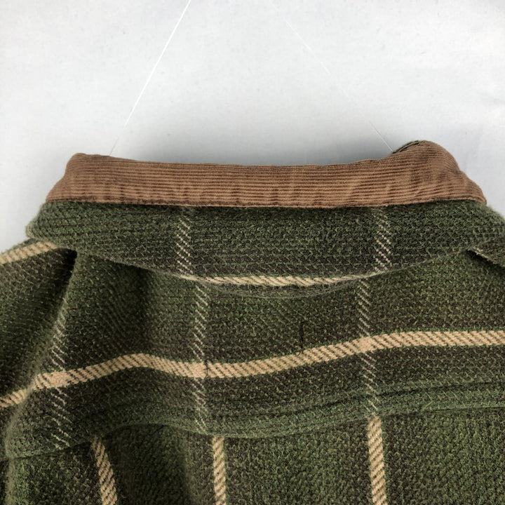 90s-00'S Vintage St. John's Bay Long Sleeve Flannel Check Shirt, Men's Size L cotton Khaki type Vintage Second Hand