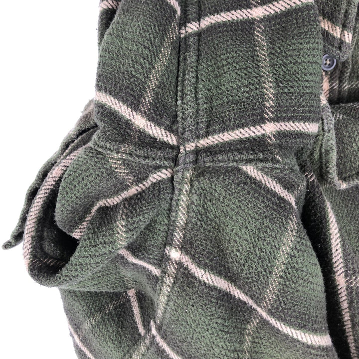 90s-00'S Vintage St. John's Bay Long Sleeve Flannel Check Shirt, Men's Size L cotton Khaki type Vintage Second Hand