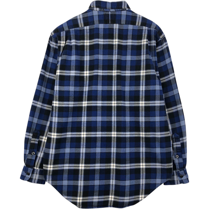 Ralph Lauren POLO by Ralph Lauren long-sleeved flannel check shirt, men's size M cotton blue type Vintage Second Hand