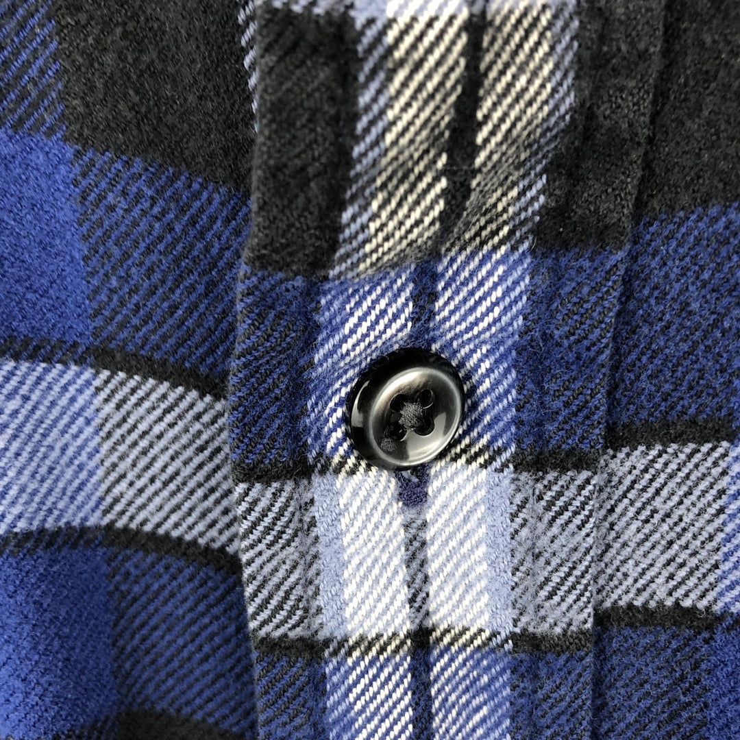 Ralph Lauren POLO by Ralph Lauren long-sleeved flannel check shirt, men's size M cotton blue type Vintage Second Hand