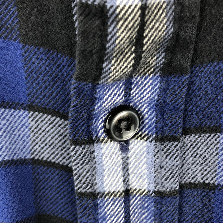 Ralph Lauren POLO by Ralph Lauren long-sleeved flannel check shirt, men's size M cotton blue type Vintage Second Hand