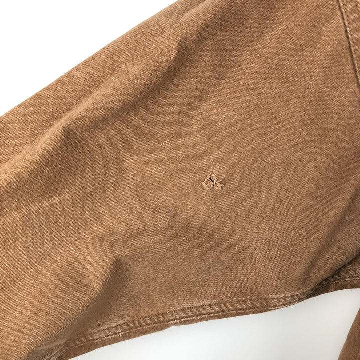 80s-90'S LL Bean Long-Sleeve Chamois Cloth Shirt, Made in USA, Men's Size L (Equivalent), Vintage cotton brown type Vintage Second Hand