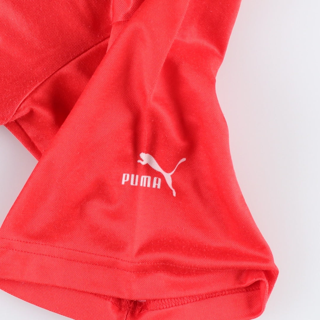 80s-90'S Puma all-over print soccer uniform game shirt, made in USA, men's size XL equivalent, vintage. polyester red type Vintage Second Hand