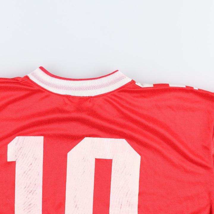 80s-90'S Puma all-over print soccer uniform game shirt, made in USA, men's size XL equivalent, vintage. polyester red type Vintage Second Hand